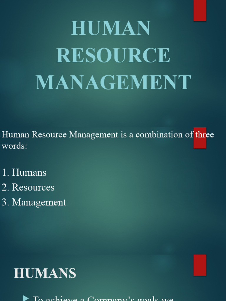 Human Resource Management PDF Human Resource Management Human