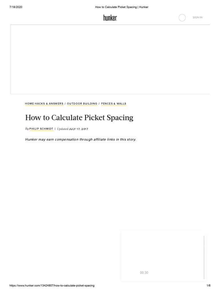 How to Calculate Picket Spacing PDF Mathematics