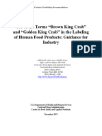 Guidance For Industry Use of The Terms "Brown King Crab" and "Golden King Crab" in The Labeling of Human Food Products PDF