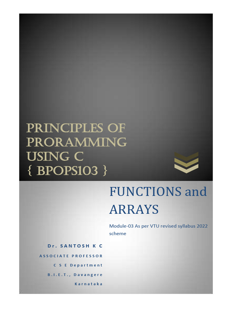 Functions in C: Module 3 Overview | PDF | Parameter (Computer ...