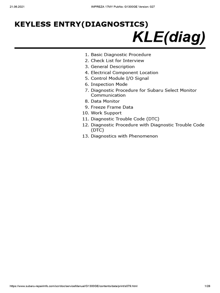 Keyless Entry(Diagnostics) PDF Fuse (Electrical) Electrical Connector