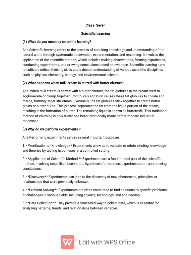 Understanding Scientific Learning in Class 7 | PDF | Career & Growth | Art
