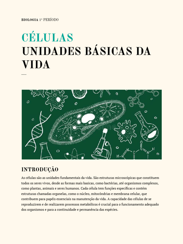 Células: Unidades Básicas da Vida | PDF | Célula (Biologia) | Citoplasma
