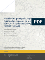 Robin Larsimont Modelo de Agronegocio - Agua y Ruralidad en Los Oasis de Mendoza 1990 2017