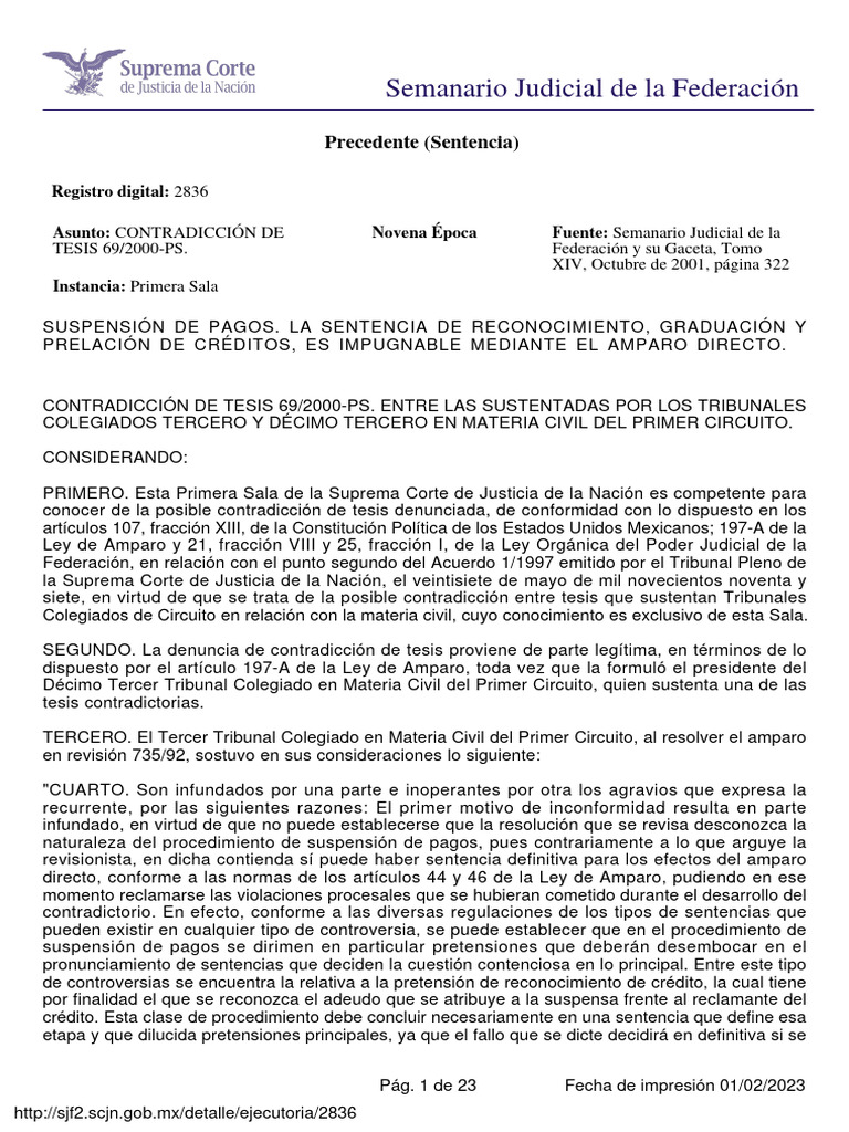 Medio de Impugnación Sentencia de Créditos Concurso Mercantil | PDF