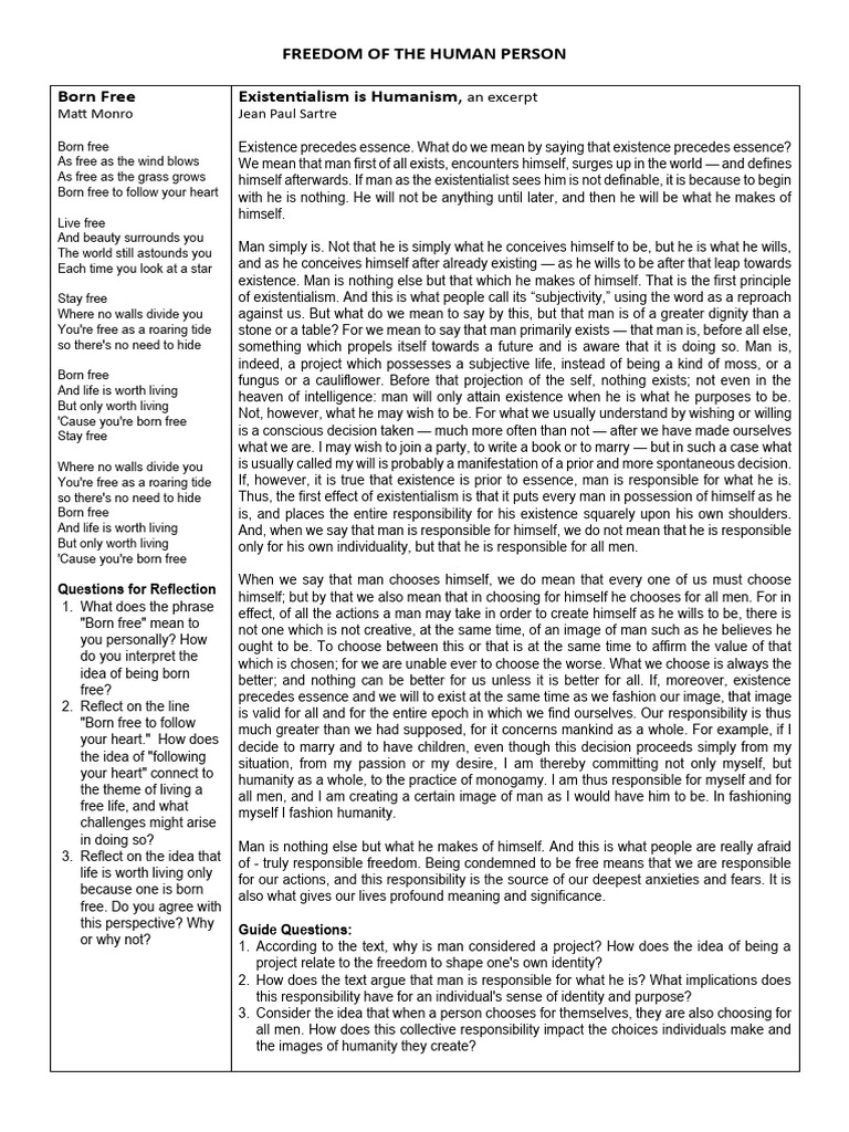 Learning activity sheet on human freedom download free pdf