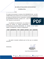 Modelo de Certificado de Operatividad de Detección de Humo