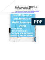 Instant download Hesi Health Assessment 2018 Test Bank and Rationale pdf scribd