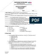 LONG QUIZ 2 - Statistics and Probability