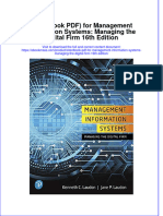 Instant Download Etextbook PDF For Management Information Systems Managing The Digital Firm 16th Edition PDF FREE
