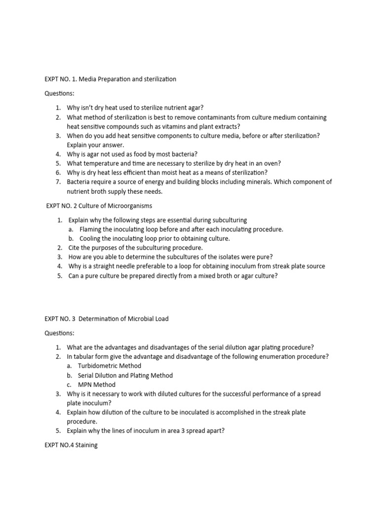 Microbiology Lab Question Exercises PDF Staining Microscopy