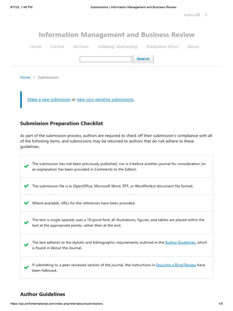 Submissions Guidelines - Information Management and Business Review ...