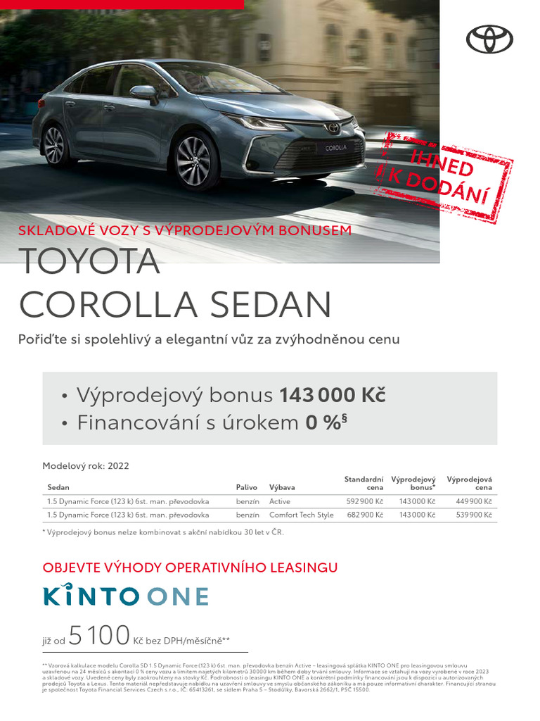 Akcni cenik corolla sedan dynamic pdf