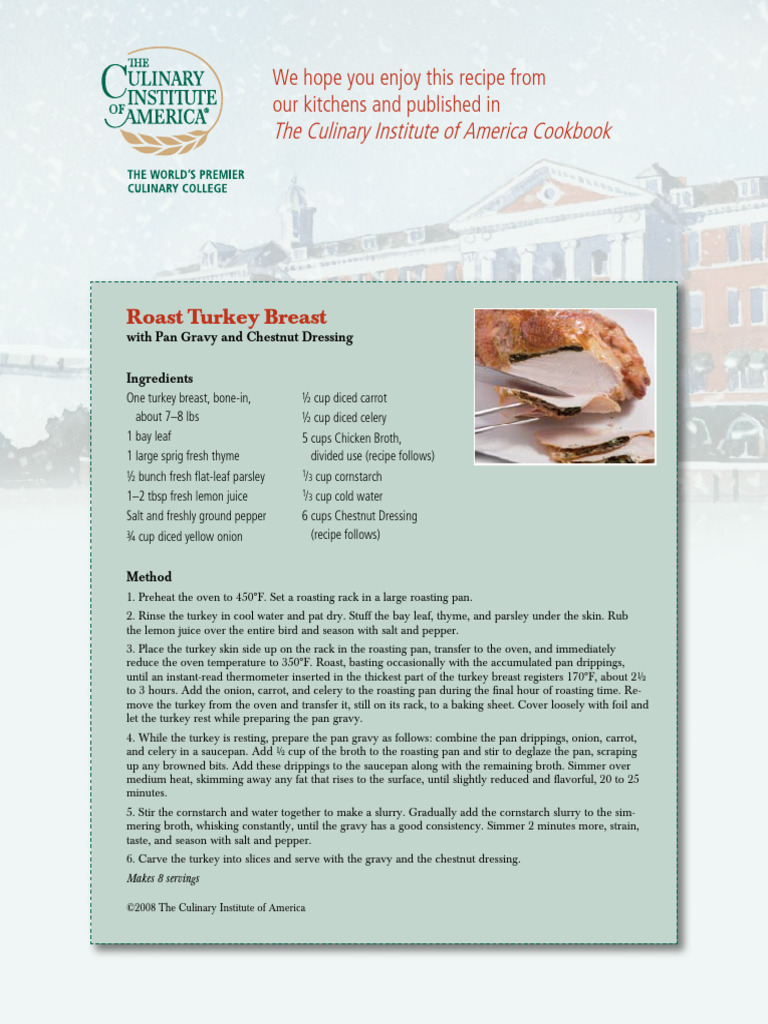 Roast Turkey Breast with Gravy Recipe | PDF | Roasting | Stuffing