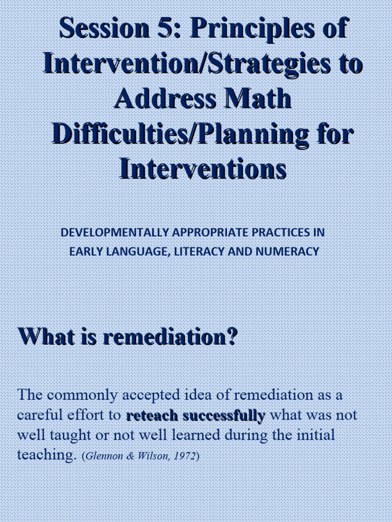 Math Remediation Strategies for Students | PDF | Learning Disability ...