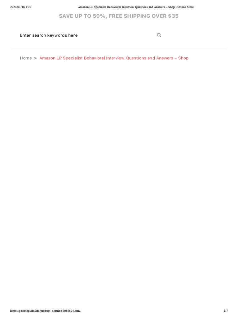 Amazon LP Specialist Behavioral Interview Questions and Answers - Shop ...