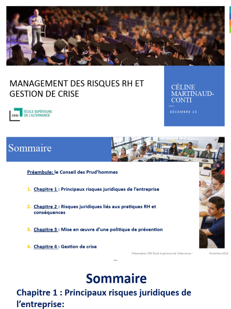 Gestion des Risques Juridiques RH | PDF | Risque | Règles de concurrence