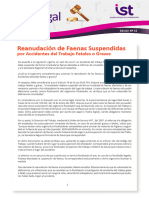 BOLETIN IST LEGAL N°15 Reanudación Faena Luego de Acc. Grave o Fatal