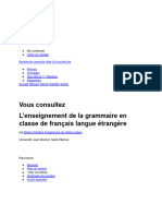 L'Enseignement de La Grammaire en Classe de Français Langue Étrangère Cairn - Info