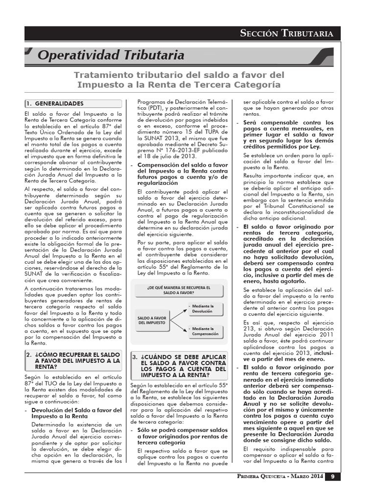Saldo a Favor del Impuesto a la Renta | PDF | Impuesto sobre la renta ...