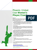 Playing Coach Phoenix Cricket Club 2024