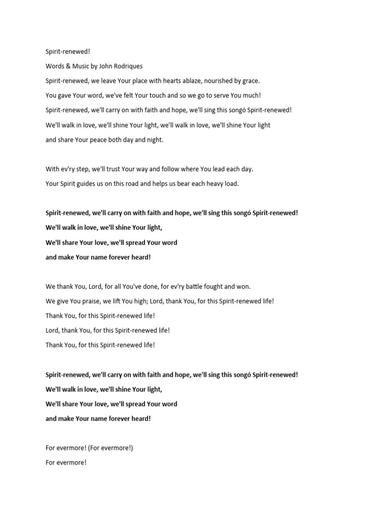 View of Spirit-Renewed: A Song of Faith | PDF | Poetry