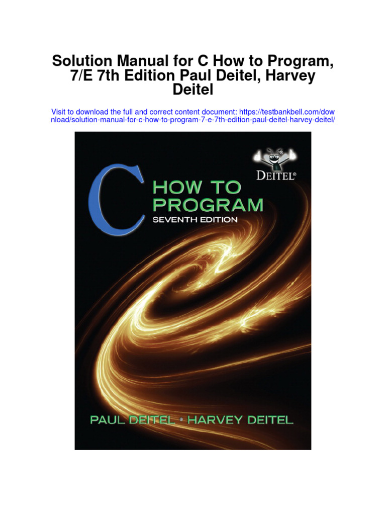 Instant Download Solution Manual For C How To Program 7 e 7th Edition ...