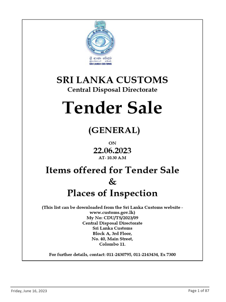 General Tender 2023.06.22 | PDF | Fineness | Gemstone