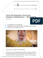 Carta Do Superior Geral Aos Amigos e Benfeitores - Abril - 2023 - Fraternidade Sacerdotal São Pio X No Brasil