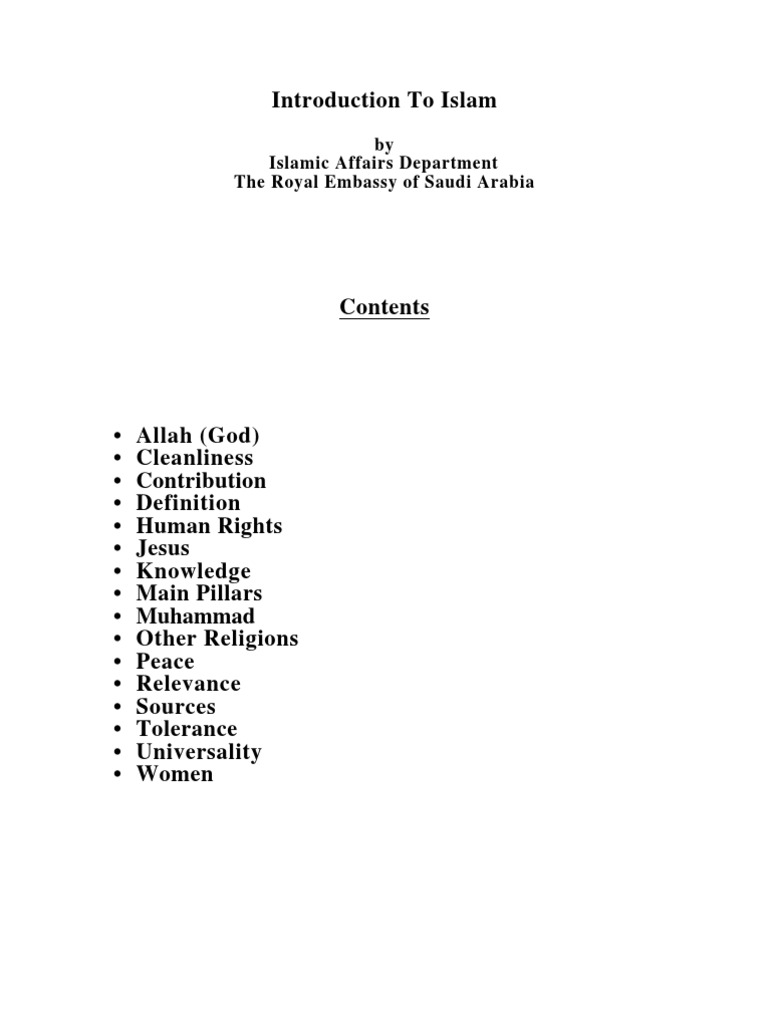 Introduction To Islam | PDF