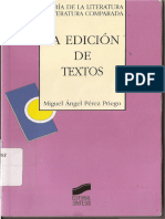 Pérez Priego Miguel Ángel - La Edición de Textos