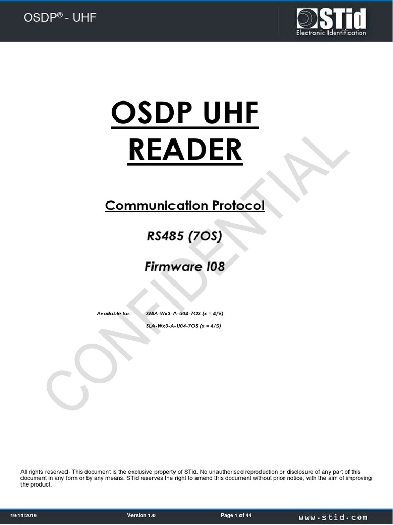 Spec protocole 7os osdp uhf v1 pdf error detection and correction