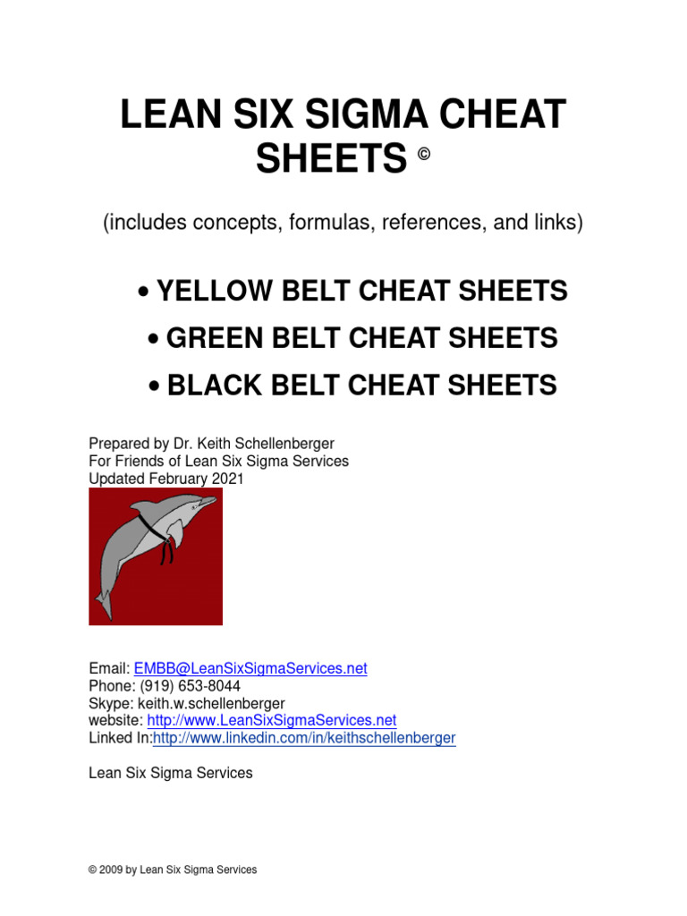 Lean Six Sigma Cheat Sheets Guide | PDF | Type I And Type Ii Errors ...