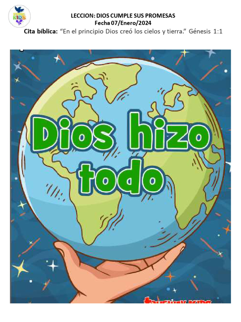 Dios y Sus Promesas para Niños | PDF | Narrativa de la creación del ...