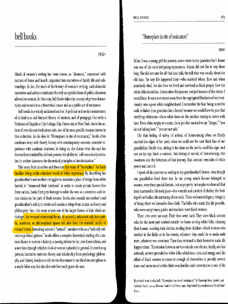 Bell Hooks_Homeplace PDF