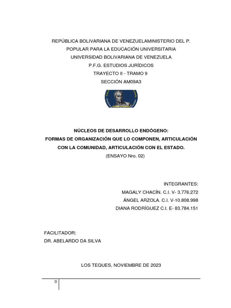 Ensayo 2 Nude Roganizacion y Aticulacion Comunidad y Estado Prof