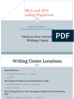 MLA and APA Citation and Avoiding Plagiarism