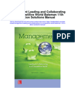 Instant Download Management Leading and Collaborating in A Competitive World Bateman 11th Edition Solutions Manual PDF Scribd