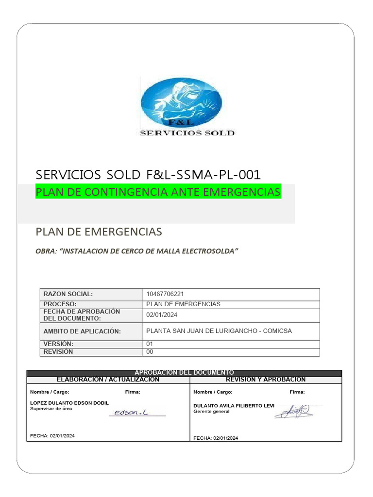 Plan de Emergencias para Incendios | PDF | Primeros auxilios | Riesgo