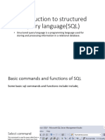 Introduction To Structured Query Language (SQL) - 1