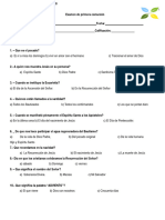 Examen de Primera Comunion Imprimir