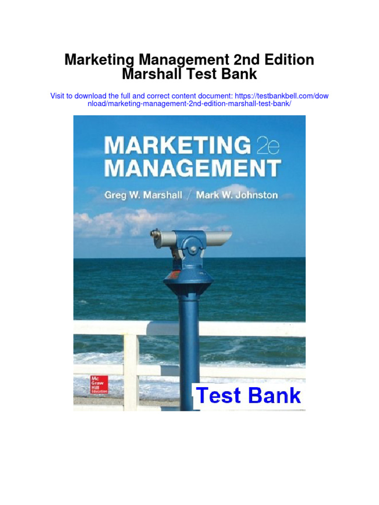 Instant Download Marketing Management 2nd Edition Marshall Test Bank
