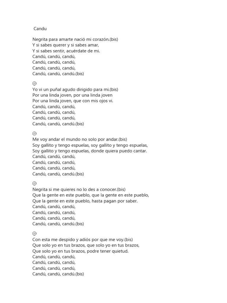 Letra de la Canción Folklórica 
