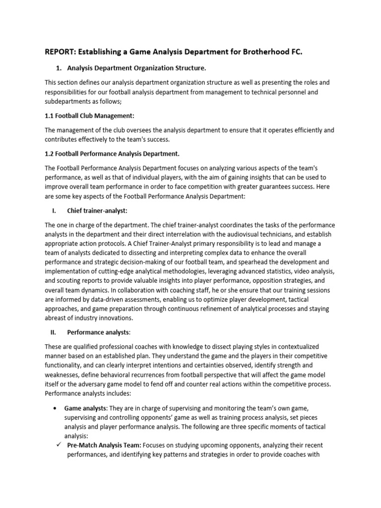 Game Analysis Department Overview | PDF | Methodology | Data
