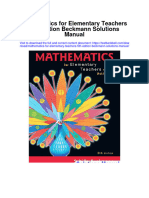Instant Download Mathematics For Elementary Teachers 5th Edition Beckmann Solutions Manual PDF Scribd