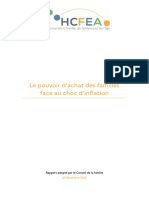 Le Pouvoir D'achat Des Familles Face Au Choc D'inflation: Rapport Adopté Par Le Conseil de La Famille