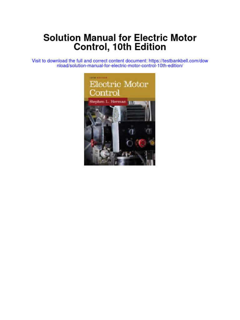 Instant Download Solution Manual For Electric Motor Control 10th ...