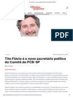 Tito Flávio É o Novo Secretário Político Do Comitê Do PCB-SP