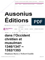 Épidémies Et Crises de Mortalité Du Passé - Ausonius Éditions