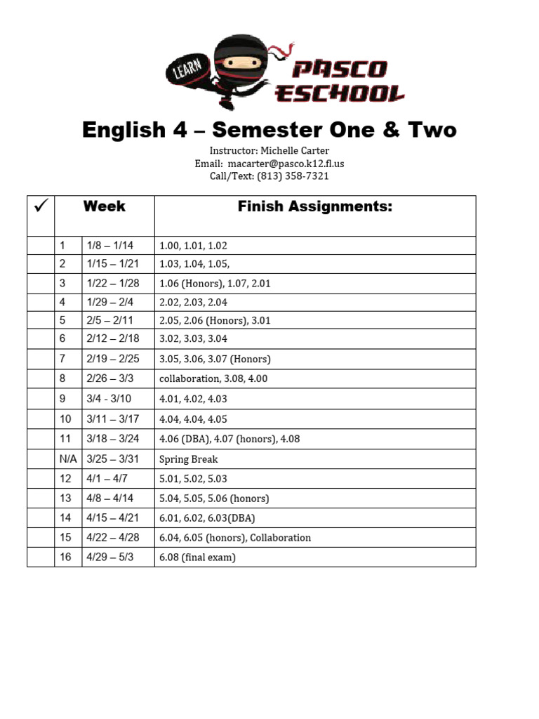 English 4 Semester 1 2 Pdf
